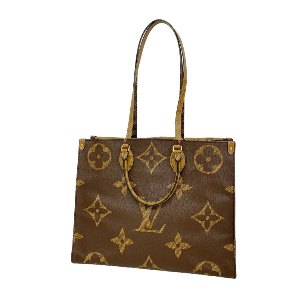 Louis Vuitton Monogram Giant Reverse OnTheGo GM Tote Bag, M44576, Brown, 2-wa...